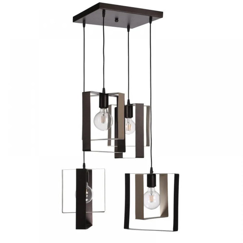 NG Lighting Κρεμαστό Φωτιστικό Οροφής Χειροποίητο Μεταλλικό Σκουριά/Μόκα Τετράφωτο Ε27 40x80cm 2025165